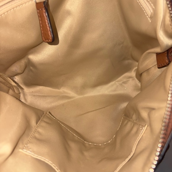 Coach Pebbled Leather Structured Satchel Crossbody Brown - Picture 11 of 12